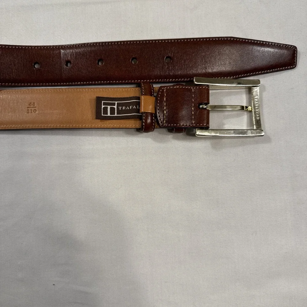 BELTS MENS 44 Trafalgar Easton Brown Hand Polished‎ Cortina Leather Made in USA